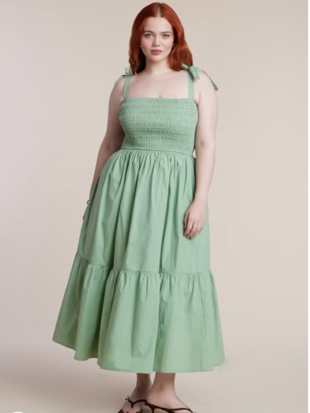 Eloquii Smocked Ruffle Midi Dress